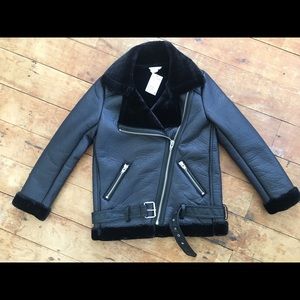 Oversized H&M leather jacket
